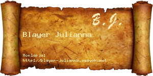 Blayer Julianna névjegykártya
